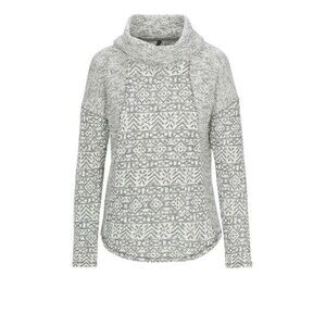 North River Sweater Womens Jacquard French Terry Cowl Outdoors Western Woven M